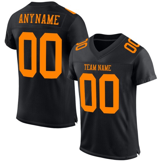 Maillot de football authentique Black Orange Bay en maille personnalisée Maillot de football authentique Black Orange Bay en maille personnalisée