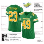 Maillot de football authentique vert, or et blanc, en maille personnalisée Maillot de football authentique vert, or et blanc, en maille personnalisée