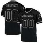 Maillot de football personnalisé en maille noir authentique noir-gris Maillot de football personnalisé en maille noir authentique noir-gris