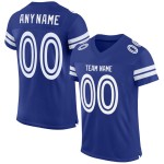 Maillot de football personnalisé blanc en maille authentique Royal Maillot de football personnalisé blanc en maille authentique Royal