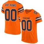 Maillot de football en maille orange bleu marine et blanc, personnalisé et authentique Maillot de football en maille orange bleu marine et blanc, personnalisé et authentique
