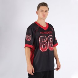 Maillot de football personnalisé rouge-gris Drift Mesh noir