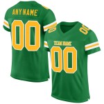 Maillot de football authentique vert, or et blanc, en maille personnalisée Maillot de football authentique vert, or et blanc, en maille personnalisée