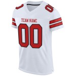 Maillot de football personnalisé authentique en maille écarlate et noir blanc Maillot de football personnalisé authentique en maille écarlate et noir blanc