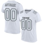 Maillot de football personnalisé en maille authentique blanc argent-noir Maillot de football personnalisé en maille authentique blanc argent-noir