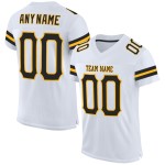 Maillot de football authentique en maille blanche noir et or personnalisé Maillot de football authentique en maille blanche noir et or personnalisé