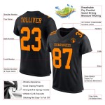 Maillot de football authentique Black Orange Bay en maille personnalisée Maillot de football authentique Black Orange Bay en maille personnalisée