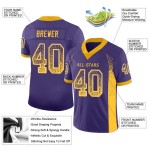 Maillot de football personnalisé en maille violet, or et blanc