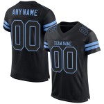 Maillot de football personnalisé en maille noir-bleu clair authentique Maillot de football personnalisé en maille noir-bleu clair authentique