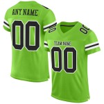 Maillot de football vert noir et blanc en maille fluo personnalisé authentique Maillot de football vert noir et blanc en maille fluo personnalisé authentique