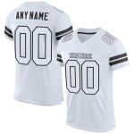Maillot de football blanc et noir authentique en maille personnalisée Maillot de football blanc et noir authentique en maille personnalisée