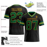 Maillot de football authentique personnalisé noir Kelly Mesh vert-or Maillot de football authentique personnalisé noir Kelly Mesh vert-or