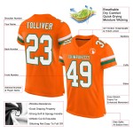 Maillot de football blanc-Kelly authentique personnalisé orange maille verte Maillot de football blanc-Kelly authentique personnalisé orange maille verte