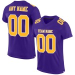 Maillot de football personnalisé violet, doré et blanc, authentique Maillot de football personnalisé violet, doré et blanc, authentique