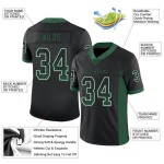 Maillot de football personnalisé Gotham Fashion vert et blanc en maille noire Drift Maillot de football personnalisé Gotham Fashion vert et blanc en maille noire Drift