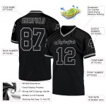 Maillot de football personnalisé en maille noir authentique noir-gris Maillot de football personnalisé en maille noir authentique noir-gris
