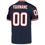Maillot de football personnalisé authentique en maille bleu marine, blanc et rouge Maillot de football personnalisé authentique en maille bleu marine, blanc et rouge