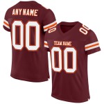 Maillot de football personnalisé en maille bordeaux authentique blanc-orange Maillot de football personnalisé en maille bordeaux authentique blanc-orange