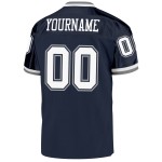 Maillot de football en maille bleu marine, blanc et gris, personnalisé, rétro, authentique Maillot de football en maille bleu marine, blanc et gris, personnalisé, rétro, authentique
