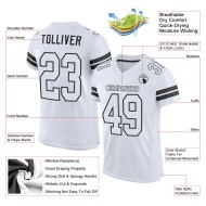 Maillot de football blanc et noir authentique en maille personnalisée