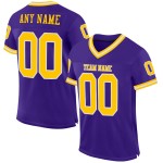 Maillot de football rétro en maille or-blanc authentique personnalisé violet Maillot de football rétro en maille or-blanc authentique personnalisé violet