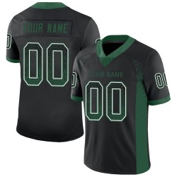 Maillot de football personnalisé Gotham Fashion vert et blanc en maille noire Drift