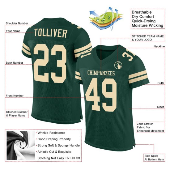 Maillot de football vert crème personnalisé en maille authentique Maillot de football vert crème personnalisé en maille authentique
