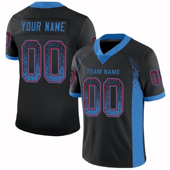 Maillot de football personnalisé en maille bleu-rouge Powder Drift Fashion Black Maillot de football personnalisé en maille bleu-rouge Powder Drift Fashion Black