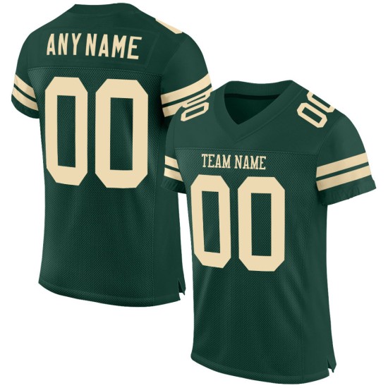 Maillot de football vert crème personnalisé en maille authentique Maillot de football vert crème personnalisé en maille authentique