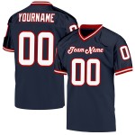 Maillot de football personnalisé authentique en maille bleu marine, blanc et rouge Maillot de football personnalisé authentique en maille bleu marine, blanc et rouge