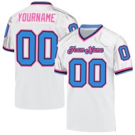 Maillot de football authentique Powder Throwback Mesh personnalisé bleu-rose blanc
