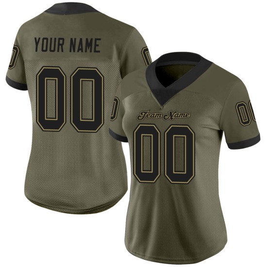 Maillot de football personnalisé en or, maille noire et olive Maillot de football personnalisé en or, maille noire et olive