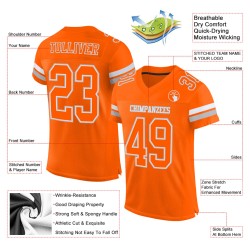 Maillot de football personnalisé orange mesh blanc-gris authentique
