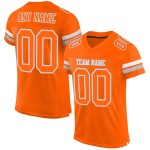 Maillot de football personnalisé orange mesh blanc-gris authentique Maillot de football personnalisé orange mesh blanc-gris authentique