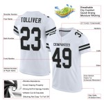 Maillot de football en maille noir-argent authentique personnalisé blanc Maillot de football en maille noir-argent authentique personnalisé blanc