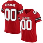 Maillot de football rouge en maille personnalisé blanc-noir authentique Maillot de football rouge en maille personnalisé blanc-noir authentique