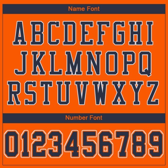 Maillot de football en maille orange bleu marine et blanc, personnalisé et authentique Maillot de football en maille orange bleu marine et blanc, personnalisé et authentique