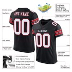 Maillot de football en maille noir, blanc et rouge, authentique et personnalisé Maillot de football en maille noir, blanc et rouge, authentique et personnalisé