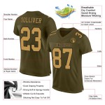 Service de football pour saluer l'ancien maillot en maille authentique personnalisée olive or-noir Service de football pour saluer l'ancien maillot en maille authentique personnalisée olive or-noir