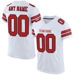 Maillot de football personnalisé authentique en maille écarlate et noir blanc Maillot de football personnalisé authentique en maille écarlate et noir blanc