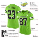 Maillot de football vert noir et blanc en maille fluo personnalisé authentique Maillot de football vert noir et blanc en maille fluo personnalisé authentique