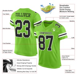 Maillot de football vert noir et blanc en maille fluo personnalisé authentique