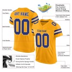 Maillot de football Royal-White Authentic Custom Mesh Gold Maillot de football Royal-White Authentic Custom Mesh Gold